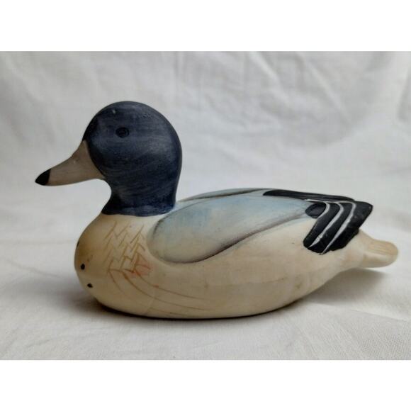 2 Ceramic / Bisque Mallard Duck Figurines - 5" Long - Flat Finish - Picture 8 of 10